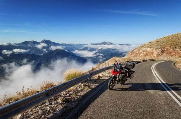 Motorcycle on Greek Mountain Roads