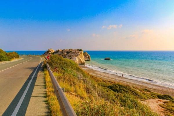 Paphos Coastal Road in Cyprus