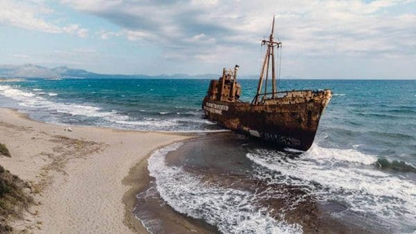 dimitrios shipwreck in greece along the tour