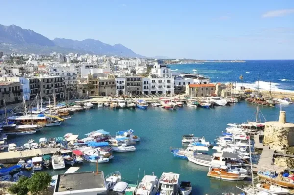 View of Kyrenia harbor in North Cyprus