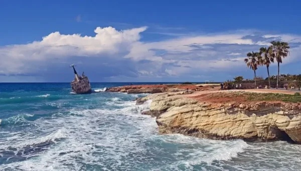 The shipwreck off the coast of Paphos, Cyprus