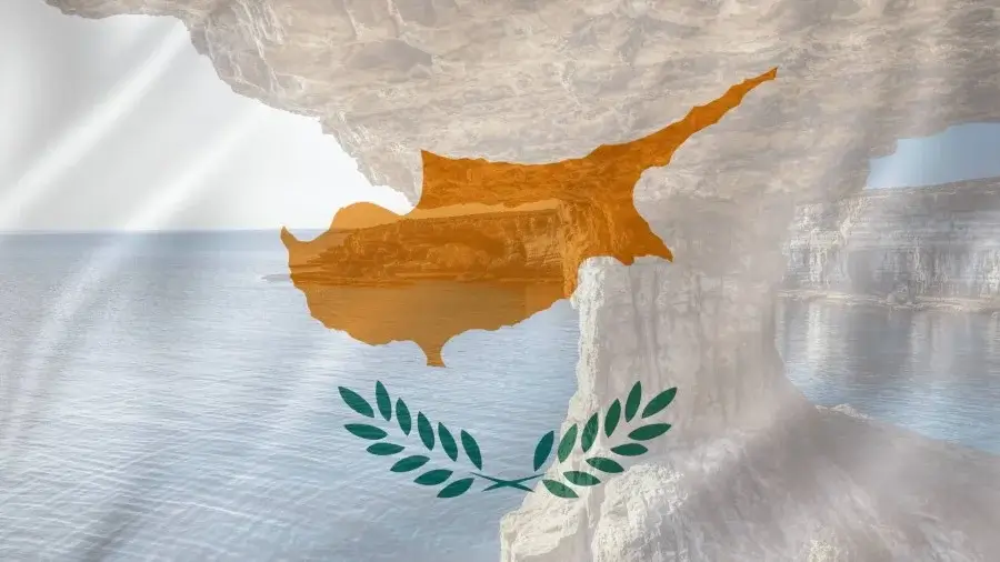 Cyprus flag with Cypriot background