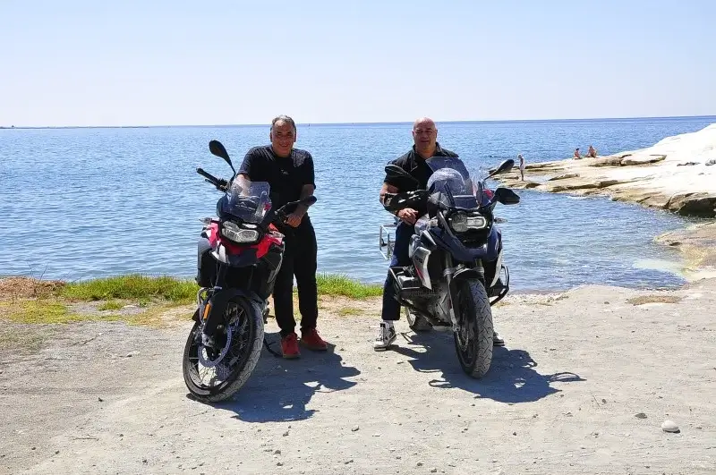 Cyprus white stone motorbikes ride