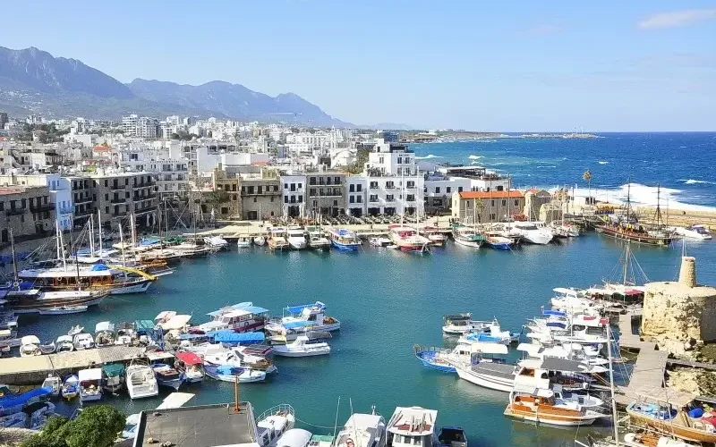 View of Kyrenia harbor in North Cyprus