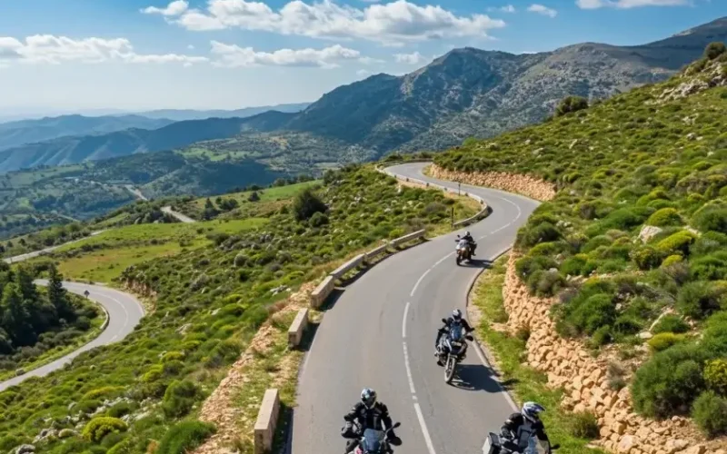 Motorcycles on a ride trip around Cyprus